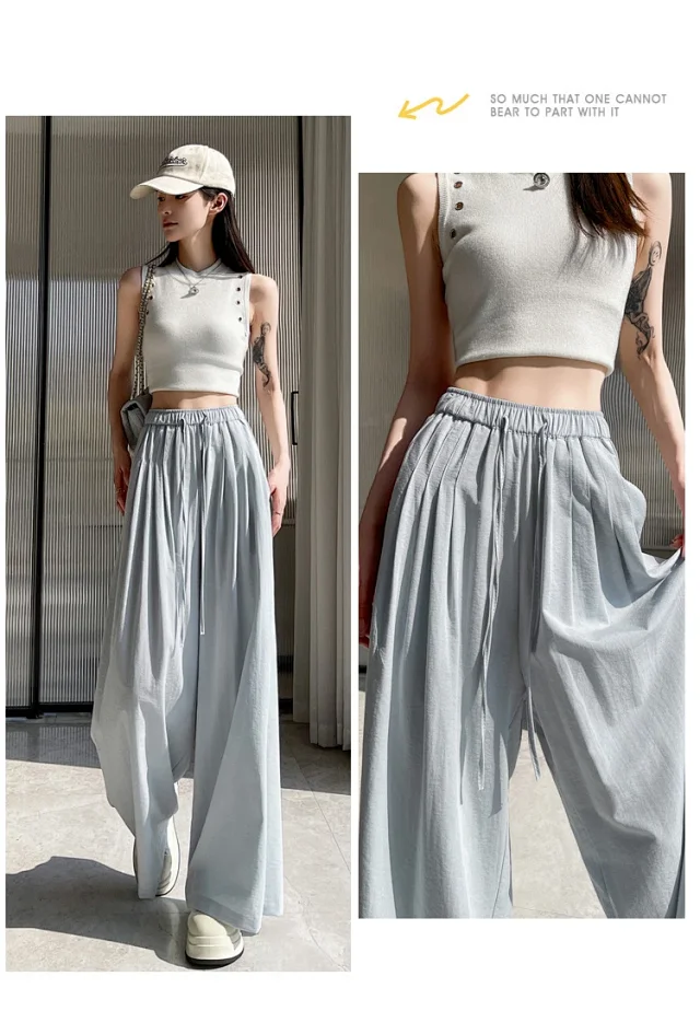2025 Summer Ice Silk Yamamoto Pants for Women Detail