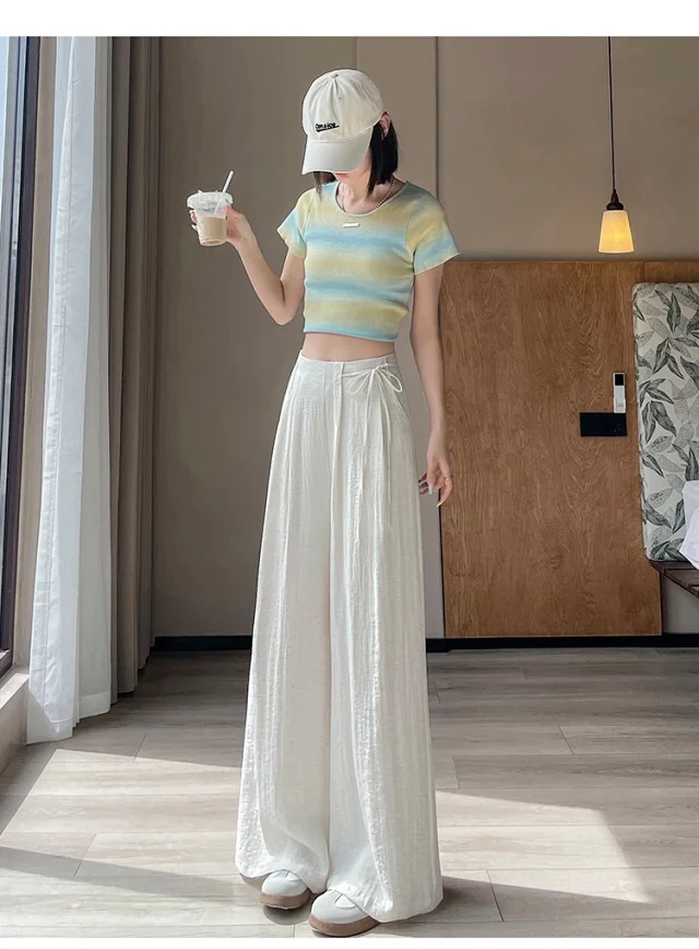 Women's Summer Linen Wide-leg Pants Detail