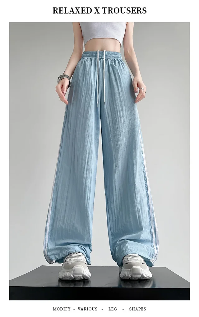 Women's Summer Ice Silk Quick-Dry Wide-Leg Pants Detail