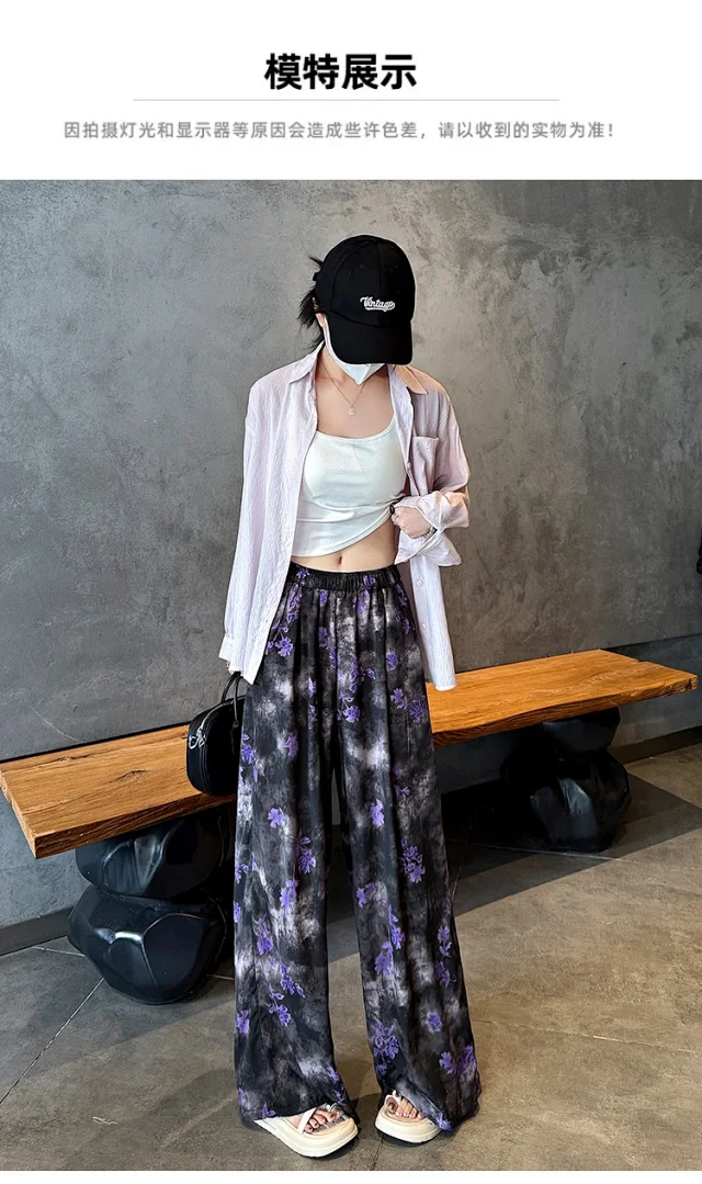 Women's Silk Wide-Leg Pants Detail