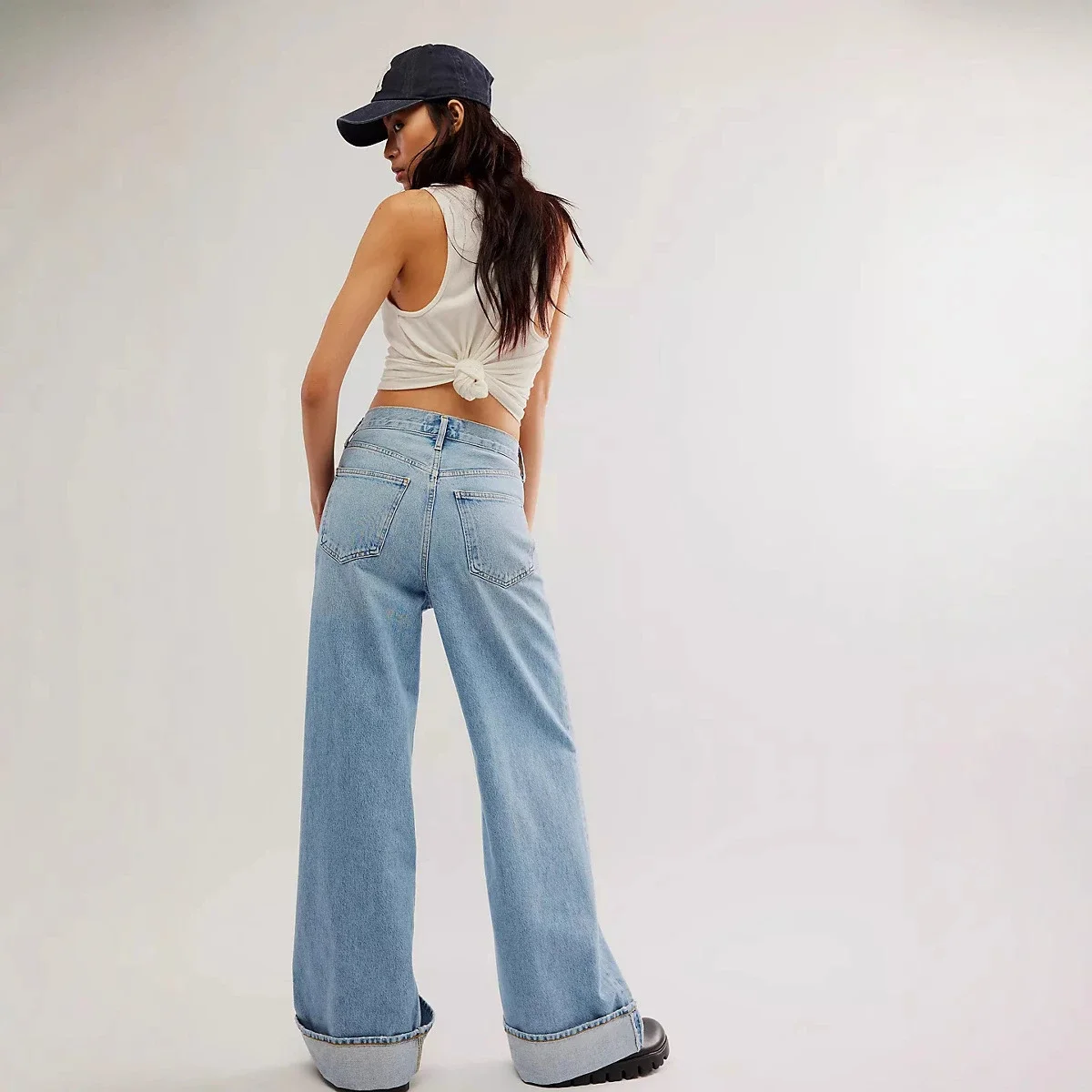 Retro High-waist Straight Jeans
