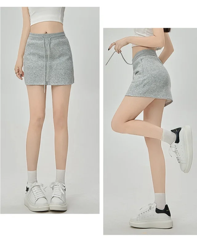 2025 Grey High - Waist A - Line Skirt for Women Detail