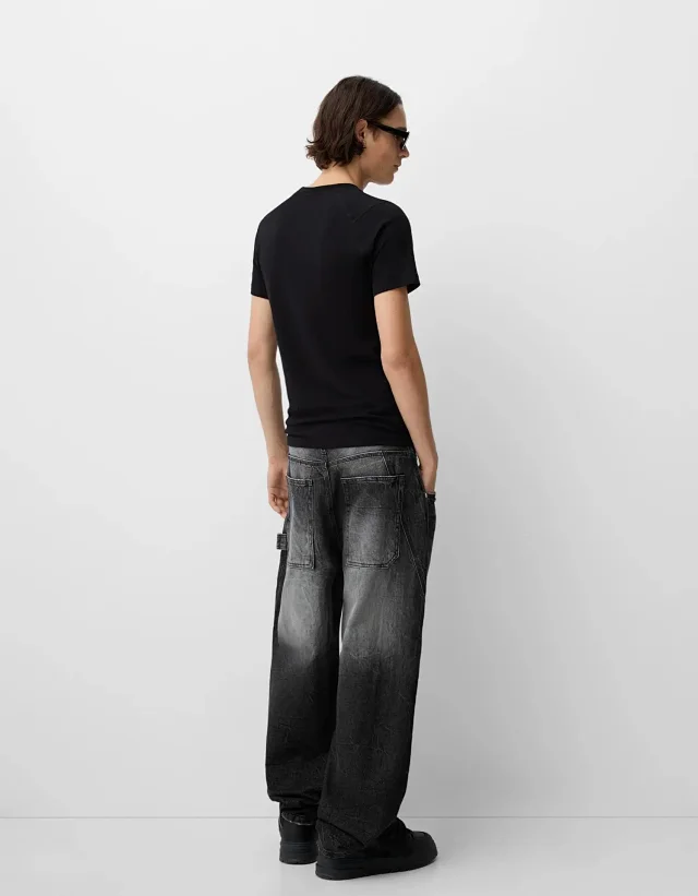 Men's Retro Slim Fit Mid - Rise Jeans Detail