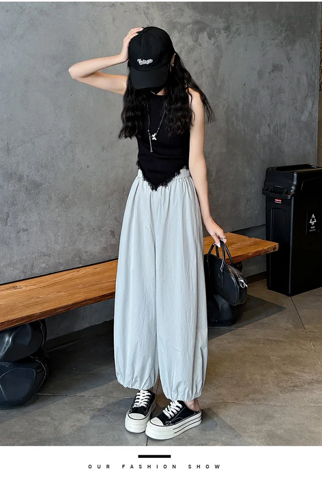 Korean Style Summer Balloon Pants for Women Detail