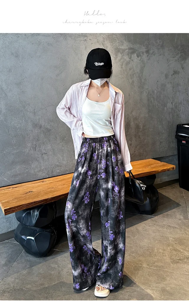 Women's Silk Wide-Leg Pants Detail