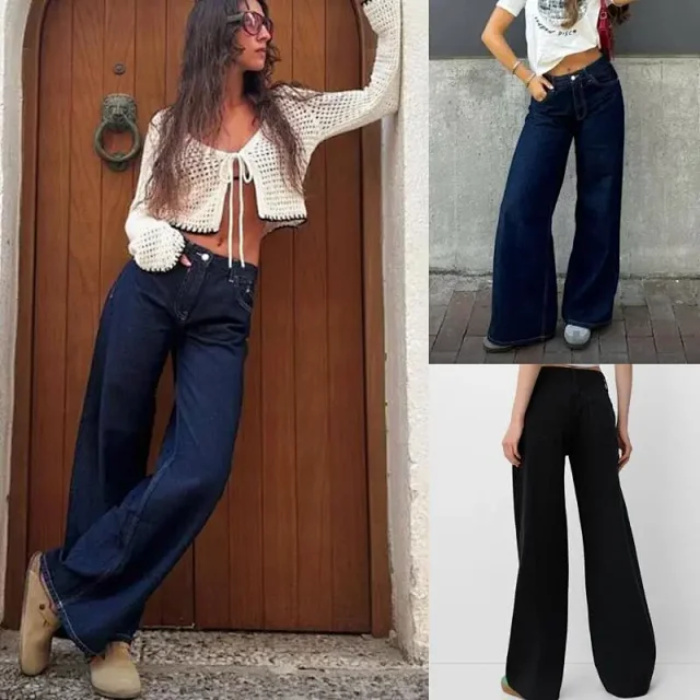 Vintage Loose High-Waist Wide-Leg Pants for Women Detail