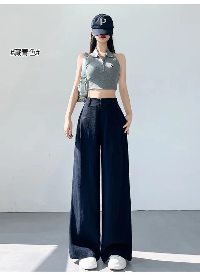 Linen Wide - Leg Pants for Women 2025 Detail