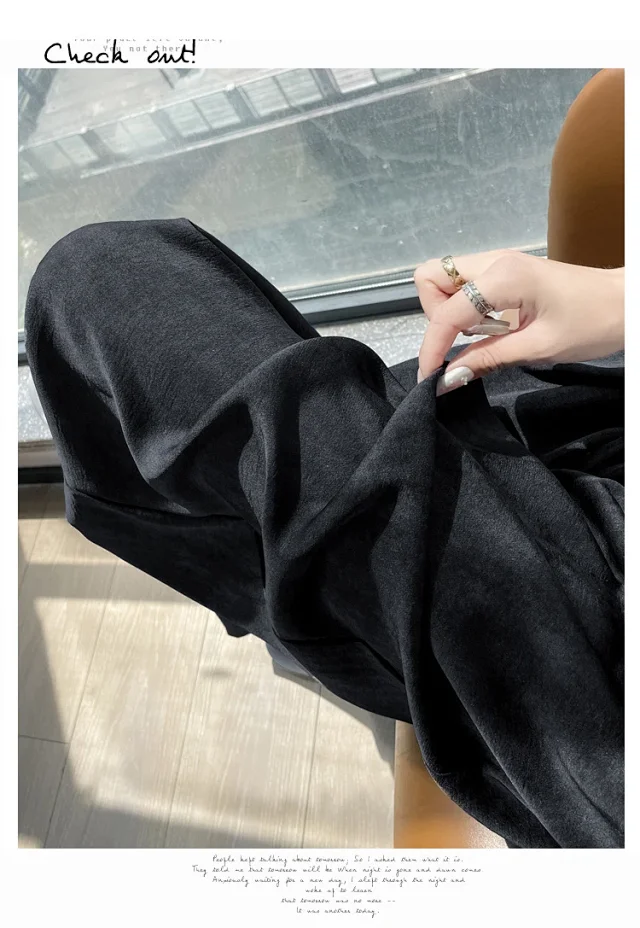 Ice Silk Acetate Tie-Dye Wide-Leg Pants for Women Detail