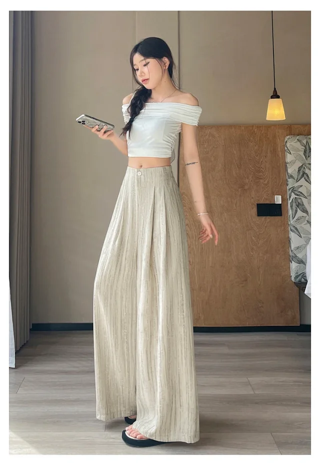 2025 Summer Tie - Dye Wide - Leg Pants for Women Detail