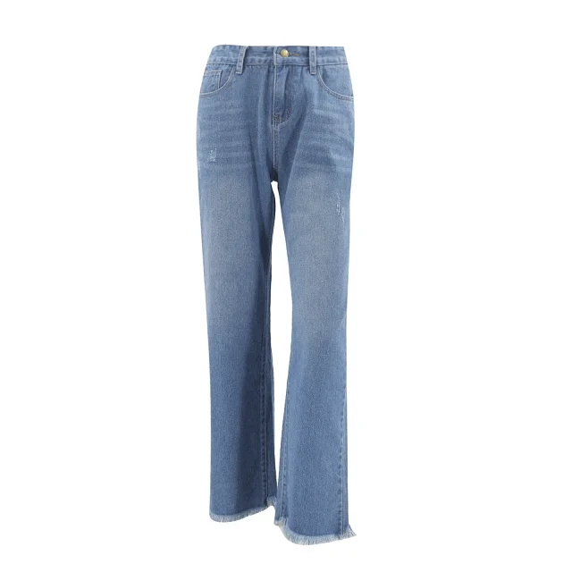 Retro Loose Denim Pants for Women Detail