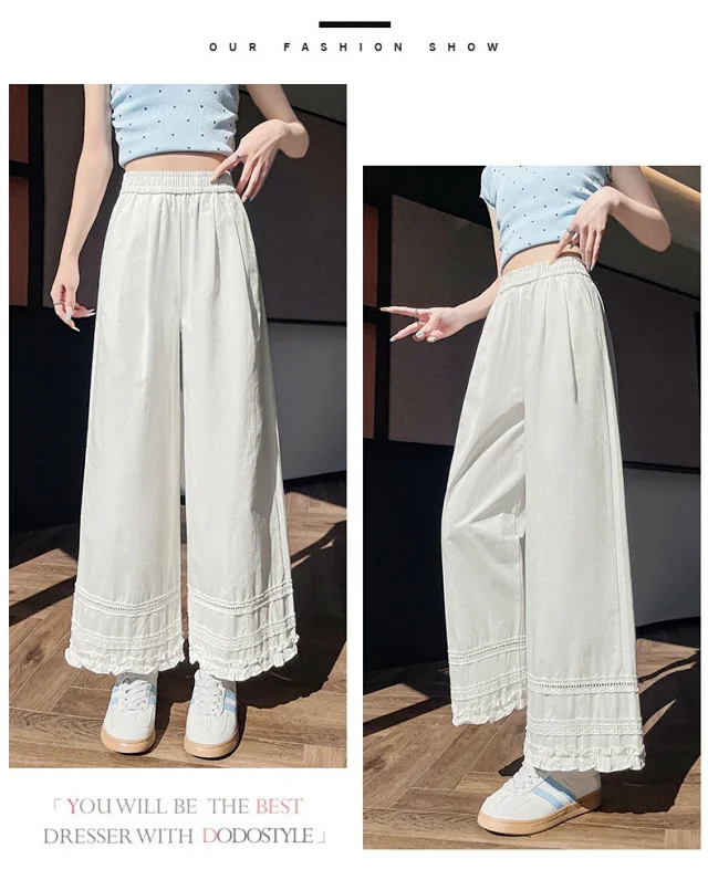 2025 Summer Lace Wide - Leg Capris for Women Detail