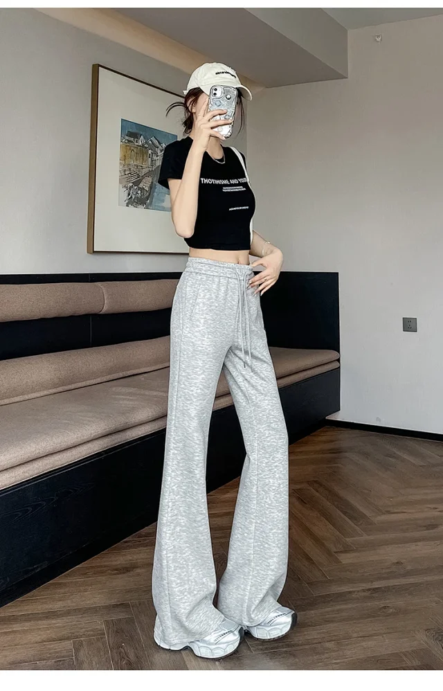 2025 Summer Ice Silk Flared Yoga Pants for Women Detail