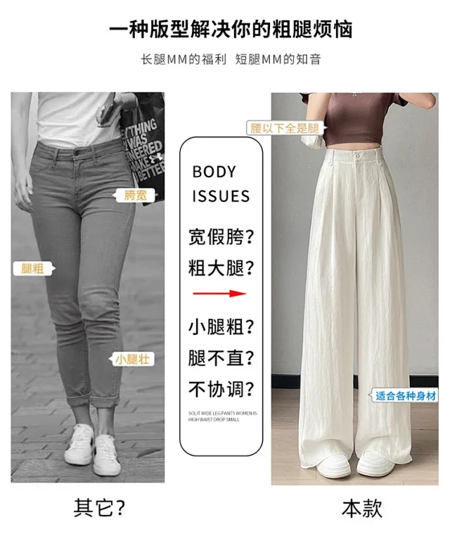 Linen Wide-Leg Pants for Women Detail