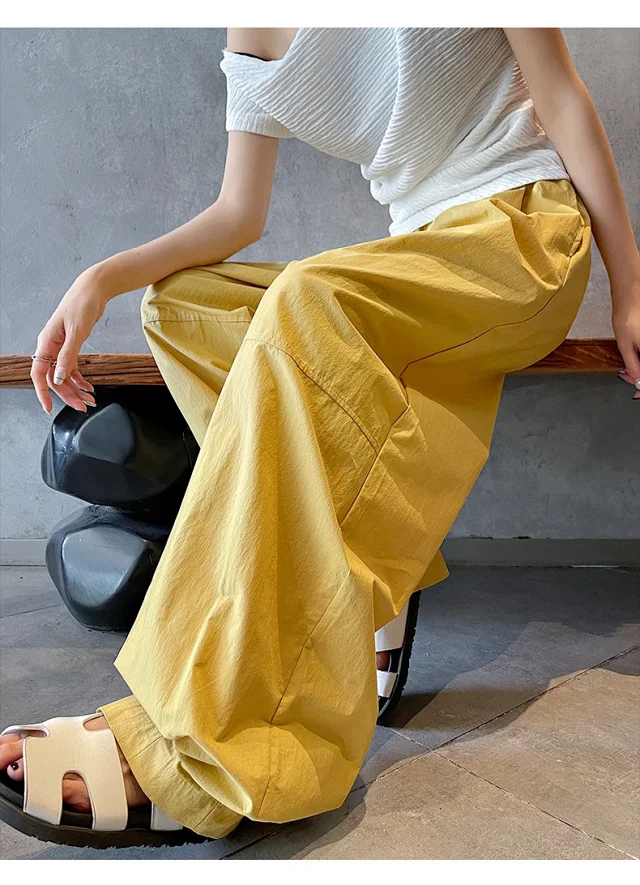 Summer Japanese Style Ice Silk Balloon Pants Detail