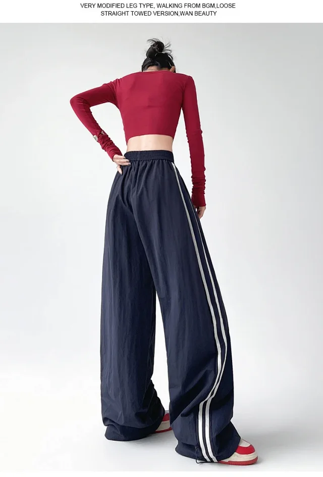 2025 Summer American Striped Cargo Pants for Women Detail