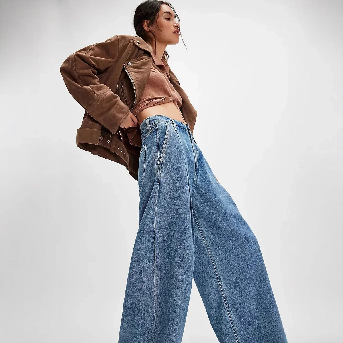 Factory Direct Sale Retro Wide-Leg Jeans