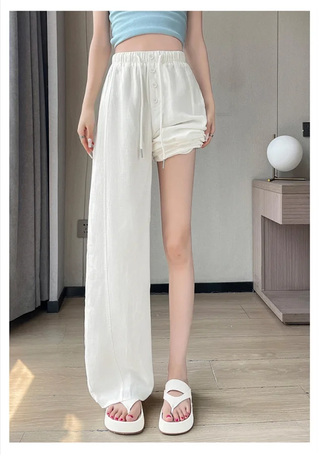 Lyocell Linen Wide - leg Pants Detail