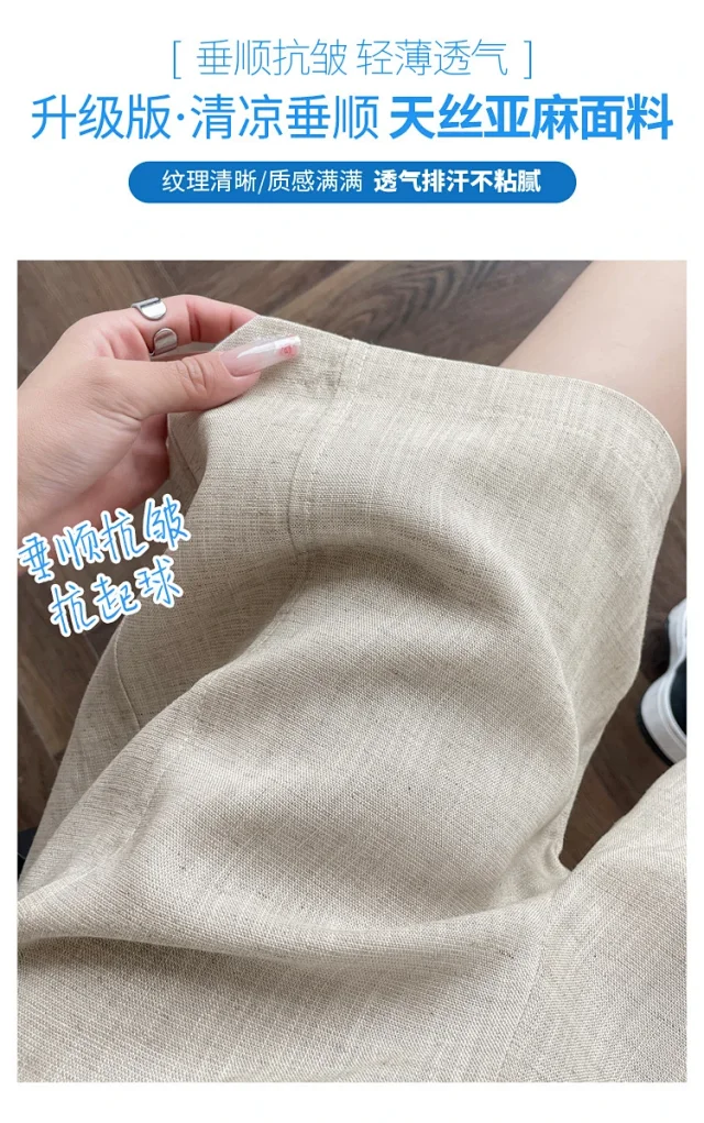 Japanese Retro Linen Suit Shorts for Women Detail