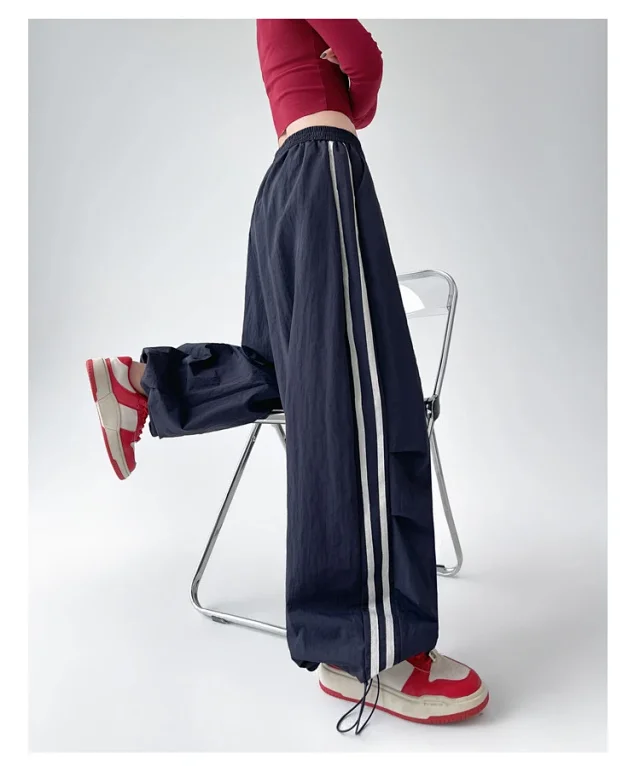2025 Summer American Striped Cargo Pants for Women Detail