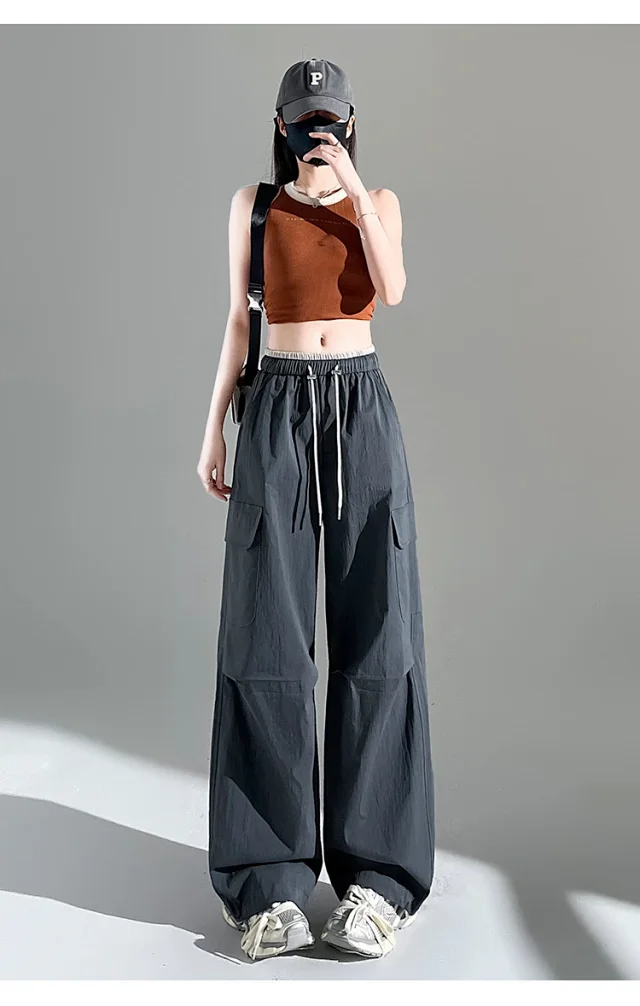 Women's 2025 Summer Thin High-waist Cargo Pants Detail