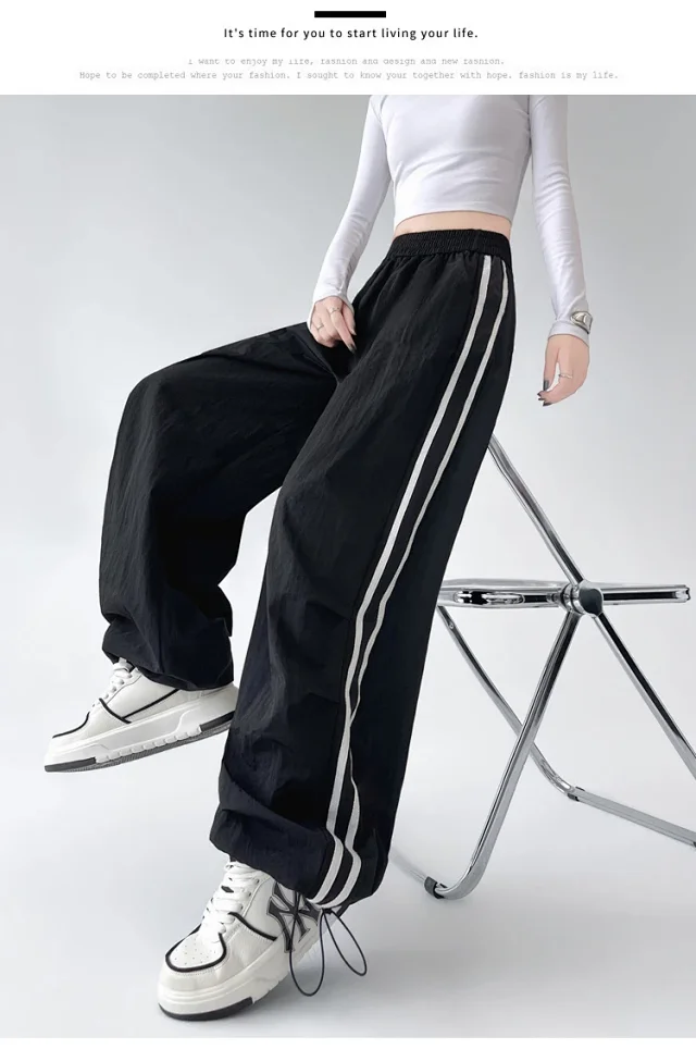 2025 Summer American Striped Cargo Pants for Women Detail