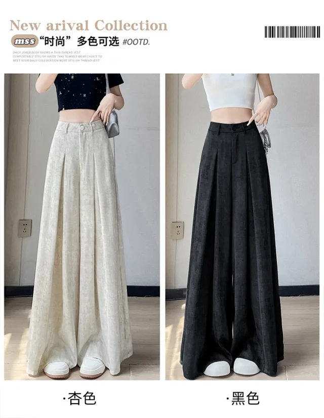 Ice Silk Acetate Tie-Dye Wide-Leg Pants for Women Detail