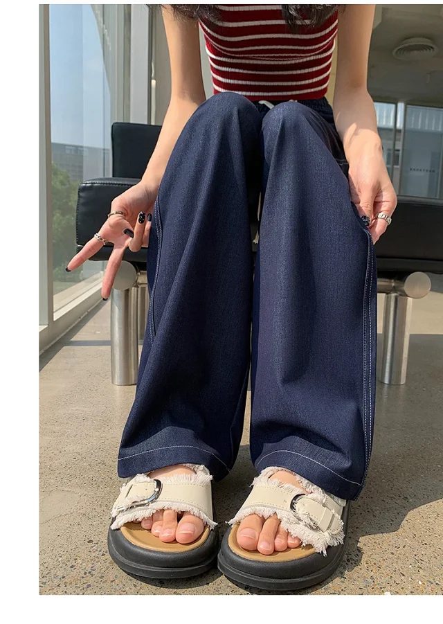 Women's High-Waist Ice Silk & Tencel Jeans 2025 Summer Detail