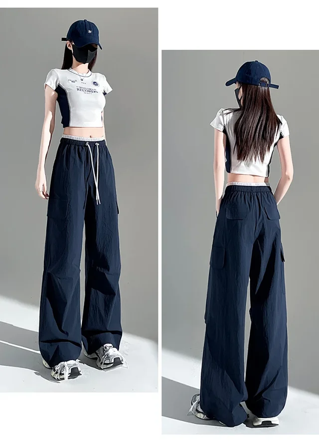 Women's 2025 Summer Thin High-waist Cargo Pants Detail