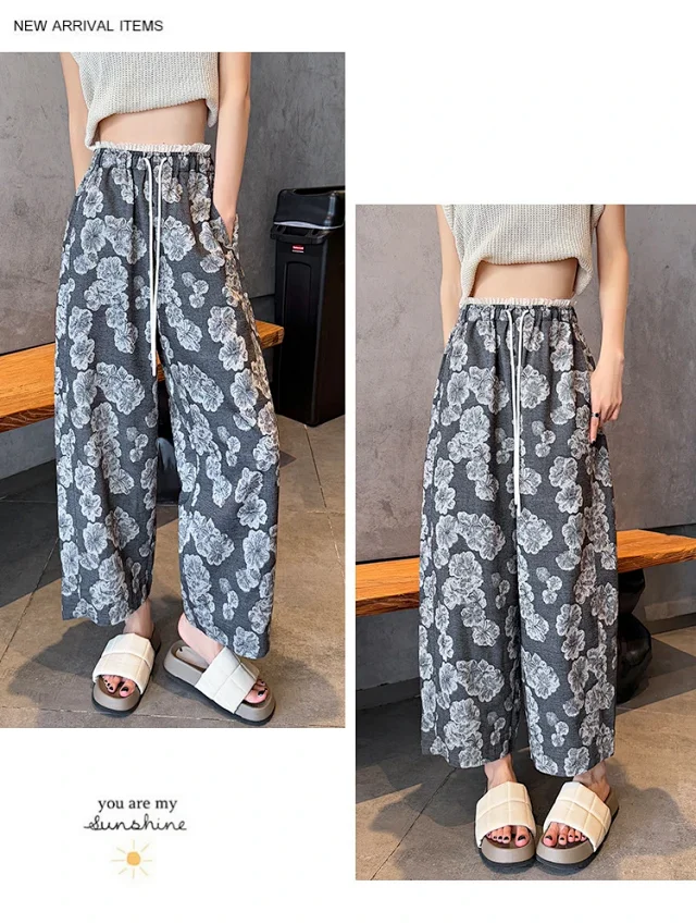 Women's 2025 Summer Retro Jacquard Balloon Pants Detail