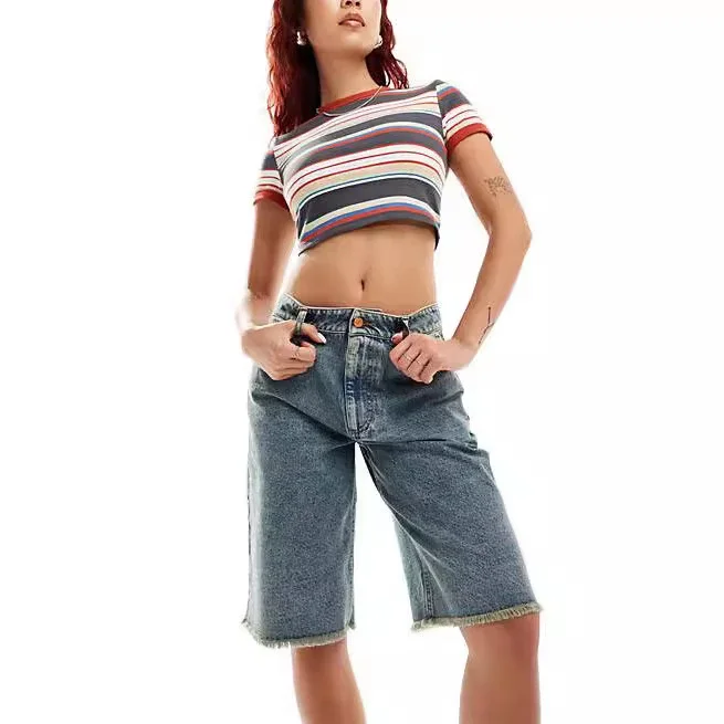 Loose Retro Denim Shorts for Ladies