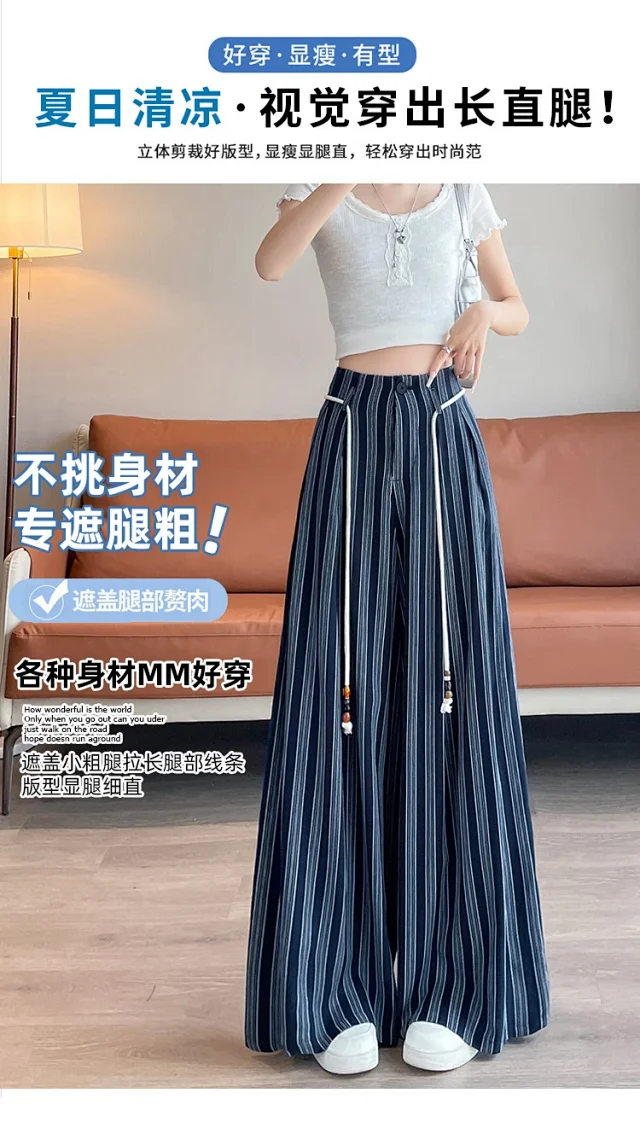 Linen Yamamoto Wide-leg Pants for Women Detail