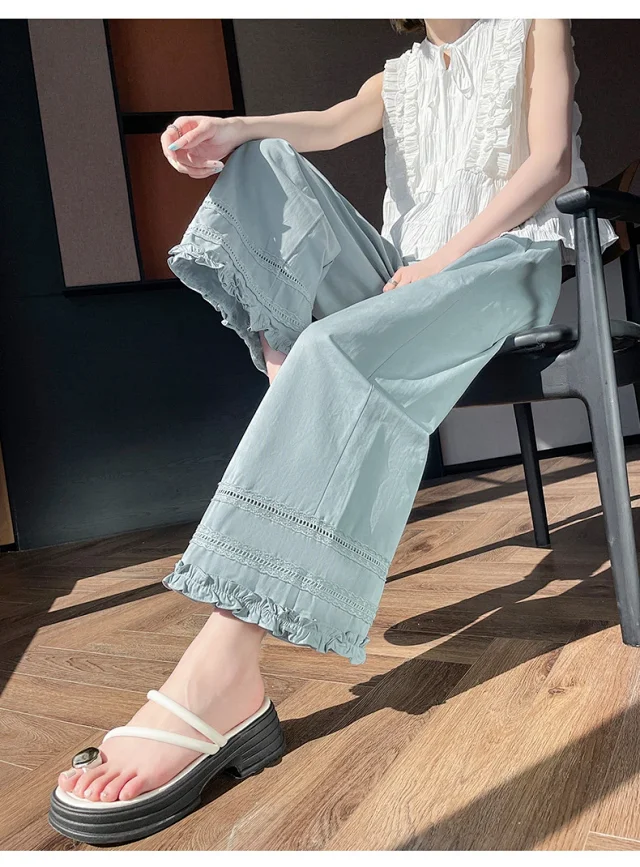 Women's Lace Crochet Wide-Leg Capris 2025 Summer Detail