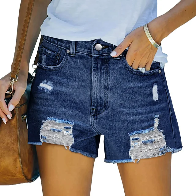 2025 High-Waist Ripped Jeans for Women (4 Colors) Detail