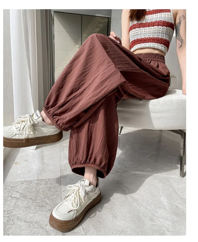 Women's Ice Silk Sports Pants 2025 Summer Detail