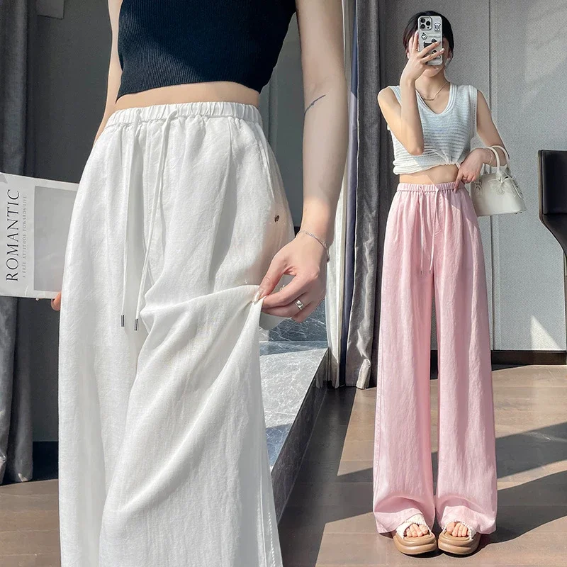 Ladies' Lyocell-Linen Wide-Leg Pants