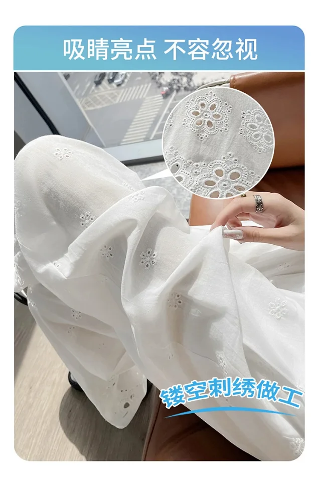 Women's Lace Hollow Wide-Leg Pants 2025 Summer New Detail
