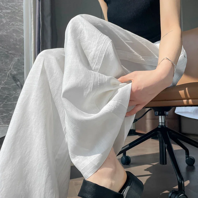 Linen Wide - Leg Pants for Women 2025 Summer