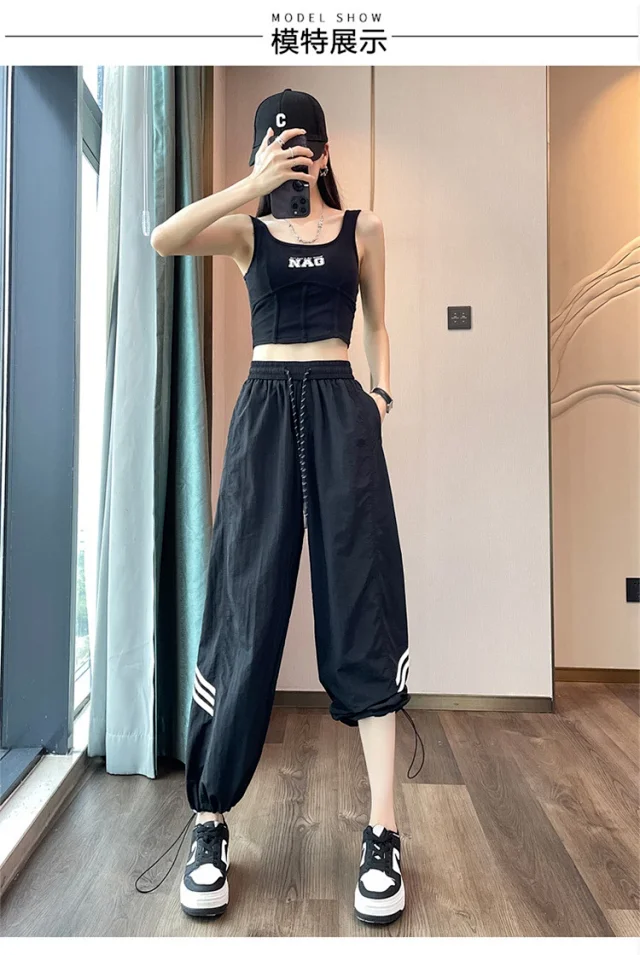 Women's 2025 Summer Drawstring Cargo Pants Detail