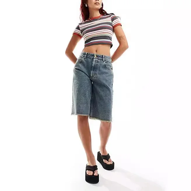 Loose Retro Denim Shorts for Ladies