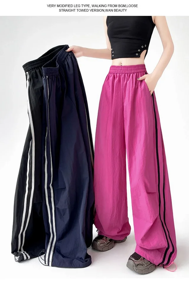 2025 Summer American Striped Cargo Pants for Women Detail