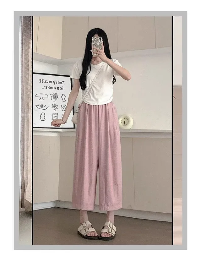 2025 New Women's Summer Milk Fleece Yamamoto Pants Detail