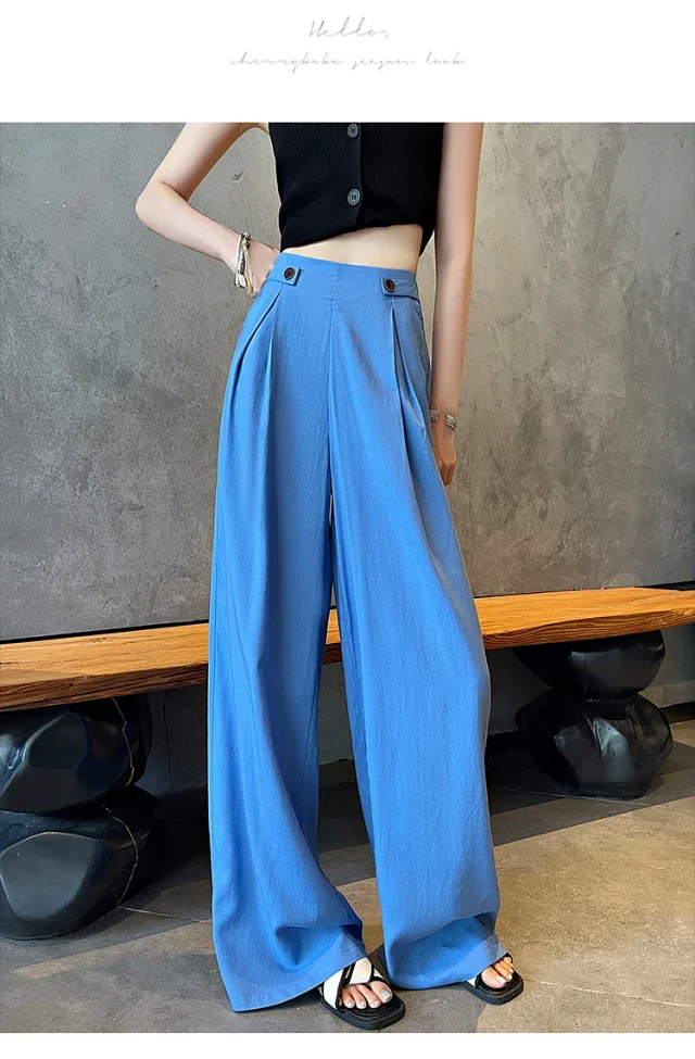 Summer Thin Tencel White Pants Detail