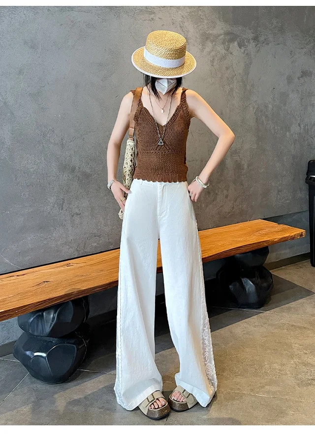 ASOFFICIAL Blogger Recommends Korean Style High-waisted Wide-leg Pants Detail