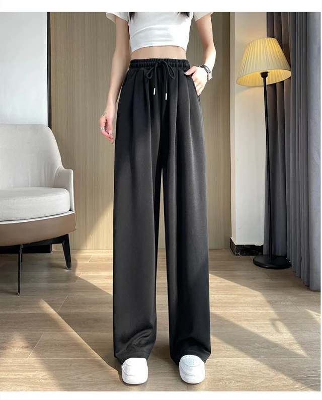 Women's Cupro Wide - Leg Pants 2025 Summer New Detail