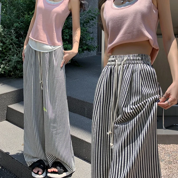 Women's 2025 High-Waist Loose Wide-Leg Pants