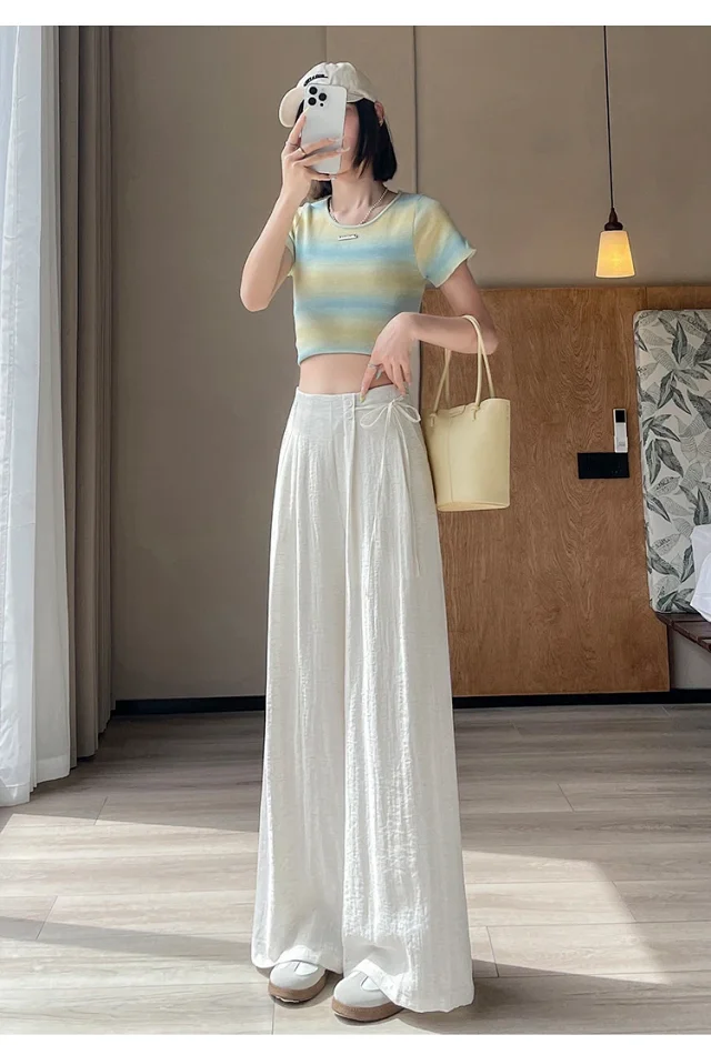 Women's Summer Linen Wide-leg Pants Detail