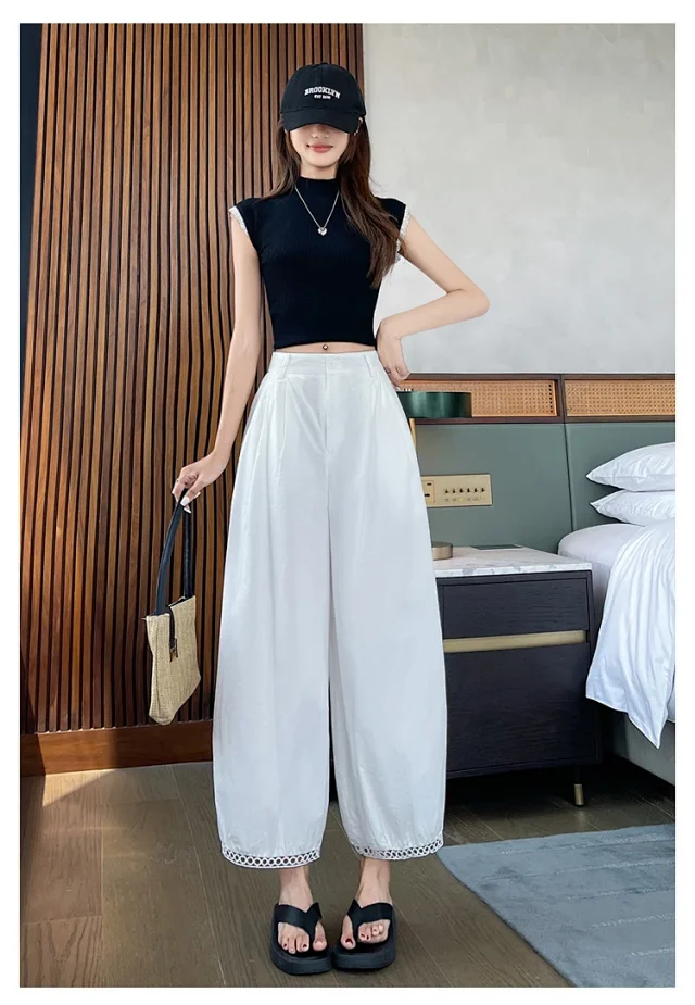Ice Silk Lace Lantern Pants Detail