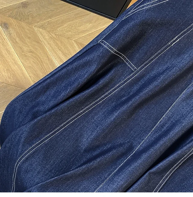 2025 Summer Women's Denim A-line Midi Skirt Detail