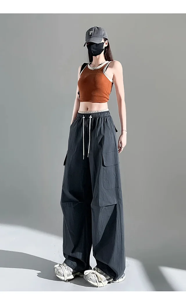 Women's 2025 Summer Thin High-waist Cargo Pants Detail