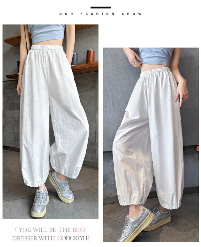 Korean Style Summer Balloon Pants for Women Detail